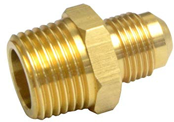 Lot de 2 raccords de tuyau de compression en laiton - Adaptateur de gaz demi-raccord - Flare 3/8 x 1/2 mâle (1 x 1,3 cm)