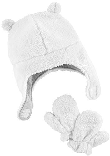 Simple Joys by Carter's Kid's Hat and Mitten Set Hat, ivory, 0-9 Months