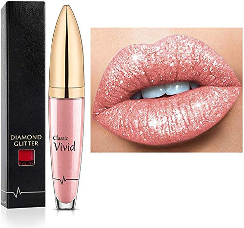 Rossetto a lunga durata 18 color diamante lucido, liquido metallizzato, facile da applicare e pulire, impermeabile, smalto per labbra brillante antiaderente (05)