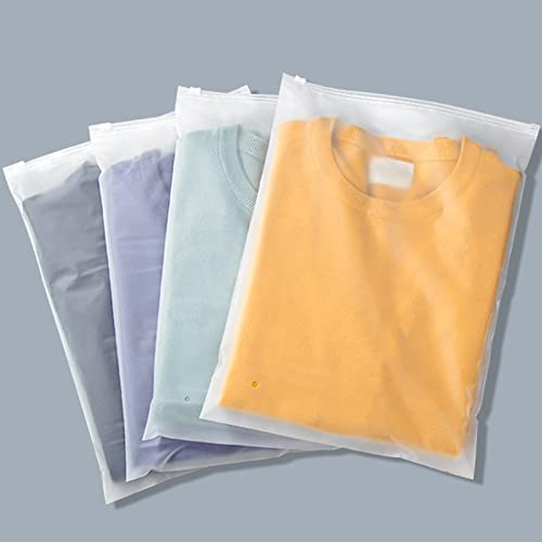 Svaldo Bolsas de envío transparentes con cremallera de 2 galones, 50 bolsas de plástico de 14 x 18 pulgadas para ropa, bolsas de polietileno esmerilado con cremallera para empacar suéteres, sudaderas