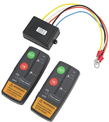 KIMISS 12V 24V Recovery Wireless Winch Remote Control Kit for Truck ATV SUV Handset Switch Controller 75ft Universal Electric Smart Winch Wireless Remote Control Switch Set