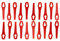 vhbw 20x Ersatz-Messer kompatibel mit Güde RT 18-0, RT 18-201-05 Rasentrimmer - Ersatzklinge Rot, Kunststoff