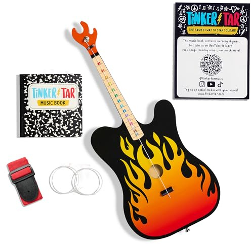 TinkerTar - Flame Electric Guitar - The Easiest Way to Start and Learn Guitar - 1 Stringed Toy Instrument for Kids Perfect Intro to Music for Young Kids Ages 3 and up - from Buffalo Games