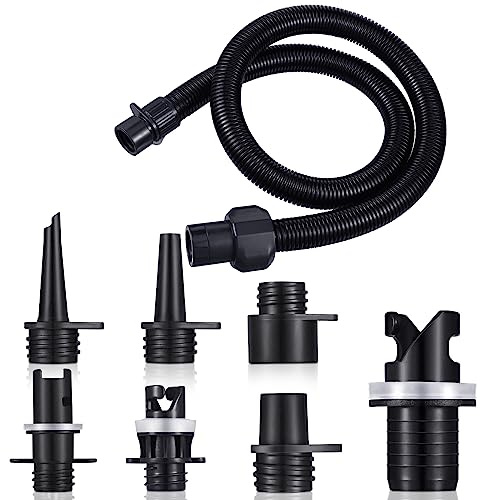 Therwen 8 Pcs Air Hose Kit Includes Air Pump Hose 7 Nozzles Adaptor Stand up Paddleboard Accessories Paddle Board Replacement Parts Compatible with SUP Electric Air Pump/HT-781/ HT782/ HT790/ HT-792