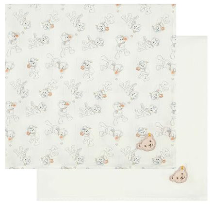 Steiff Baby-Jungen Mullwindel 2er Pack, CLOUD DANCER, Onesize