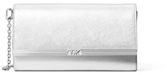 Michael Kors Mona Large East West Clutch, Silver