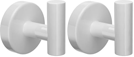YUET 2 Pezzi Ganci Portasciugamani in SUS 304 Acciaio Inox Gancio Appendiabiti da Parete Con Accessori a vite per Cucina e Bagno Asciugamani Muro Accappatoio (Bianco)