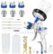 HVLP Lackierpistole Spritzpistole, Lackierpistole Druckluft Set - 3 Düsen 1,4mm 1,7mm 2,0mm und 600 CC Farbmischbecher, Profi Farbsprühsystem Sprühpistole für Zäune, Decken, Wand, Auto Lackierung
