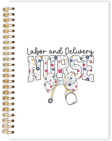 Qabliqo Coquette Bow Nurses Spiral Notebooks, Labor and Delivery NICU Nurse Gifts Journal for Writing, Nurse Week Day Gifts Notebook for Note Taking, Nursing Supplies for Nurses, 5.5x8.3 Inch