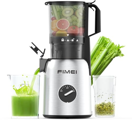 FIMEI Cold Press Juicer Machines, 135MM Large Feeding Chute for Whole Fruits and Vegetables, Automatic 300W Slow Masticating Juicer, High Yield Juice Extractor, BPA-Free