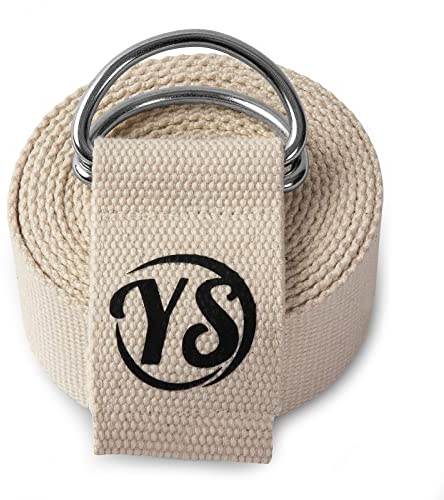 Yoga Studio YS/Strap/DRing/2.5/NWhite/OL Correa de Metal para cinturón de Yoga, 2,5 m, Color Crudo, Unisex, Normal