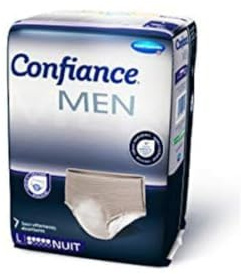Confiance Men - Slips Absorbants pour Hommes - Niveau d'Absorption 6 Gouttes (Fuites Urinaires Moyennes) - Discrets et Efficaces - PH Neutre à la Peau - Taille L - 7 Unités