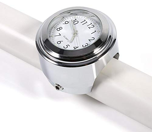 Motorisierte Lenkeruhr, 7/8 1 Motorradlenker montiert, Uhr mit präziser Zeitanzeige, um die Uhr weiß beleuchtet zu halten.