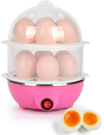 VIGIND Egg Cooker,350W Rapid Electric Egg Maker,Egg Steamer,Egg Boiler,Egg Cookers With Automatic Shut Off,14 Egg Capacity Double-Layer Lazy Egg Boiler,Multifunction Heated Milk,Heated Food
