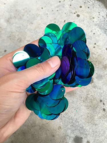 500 g große runde Pailletten 20 mm PVC flache Paillette für Bauchtanz-Kleidungsstücke mit 1 Seitenloch schwarz grün Konfetti Pailletten-Standard