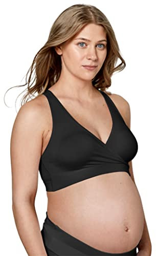 Medela Keep Cool Schlaf-Bustier Nahtloses Schwangerschafts- und Still-Schlaf-Bustier aus Soft Touch Material mit Atmungszone auf dem gesamten Rücken, 101045329, XXL, Schwarz