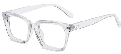 TECH-LINE-DIRECT FASHION ACCESSORIES Gafas para hombre y mujer, estilo retro, con montura cuadrada, unisex, color negro/transparente, Marco transparente + lente transparente, Talla única