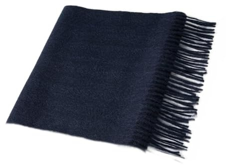 Villand Sciarpa in Cashmere Puro al 100% con Bordi Frangiati, Ampio Scialle in Cashmere Ultra Morbido per Donne e Uomini (Blu)