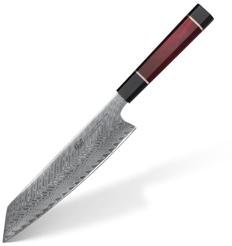 FINDKING Coltello Kiritsuke da 9 Pollici, Versatile da Chef Giapponese, Affilatissimo Bordo in Acciaio Damasco AUS-10, Essenziale in Cucina Professionale per Tagli di Precisione (Serie Samurai)