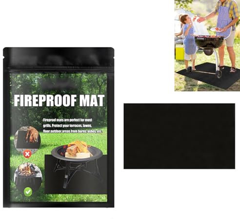 Tapis De Barbecue,Tapis De Barbecue,Tapis Ignifuge,Sous-Couche RéSistante Au Feu Pour Barbecue à Gaz Ou Au Charbon De Bois,Hitzeschutzmatte,Tapis De Table RéSistant à La Chaleur Noir 1 PièCe