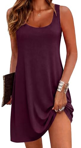 Bresdk Chemise de Nuit Femme Coton Sexy Nuisette Femme sans Manches Col en U Doubles Dretelles