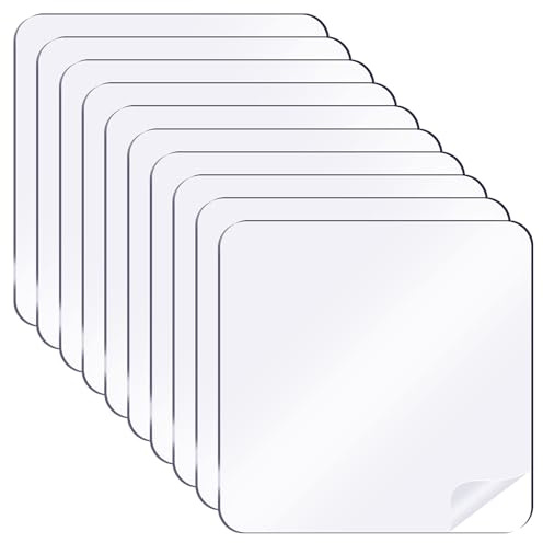 QUARKZMAN Adesivi Trasparenti a Doppia Faccia, 1.89'' x 1.89'' Quadrati di Nastro Adesivo Pre-tagliato Impermeabile Rimovibile con Forte Adesione per Appendere alle Pareti, 80 Pezzi