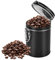smtfcty Botes de café de acero inoxidable herméticos, 450 ml, vacío, con válvula de salida, lata de almacenamiento de acero inoxidable para café en polvo, té, nueces, cacao, almacenamiento (negro)