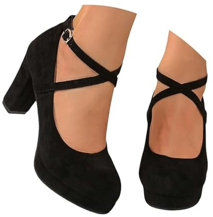 Chaussures à Talons Hauts pour Femmes Escarpins Chic et Elégants Chaussures Décontractées avec Bride à la Cheville pour Mariages et Fêtes 35-42