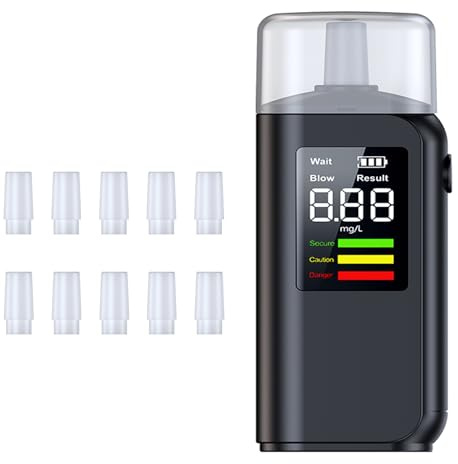 YANUKA Breathalyser, Alcohol Tester Dual Mode with Voice & Colour LCD, 11 Mouthpieces, Portable Professional Breathalyzer for Personal Home Car Use