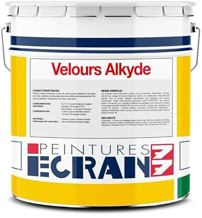Peinture professionnelle velours, mur et plafond, intérieur, peinture opacifiante, sans odeur, Velours Alkyde ECRAN 77 15 litres