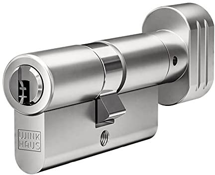 Winkhaus keyTec X-tra Knaufzylinder 45-45K | Profilzylinder mit Knauf Schließzylinder Türzylinder mit Bohrschutz und Ziehschutz | Patentschutz | inkl. 5 Schlüssel & Sicherungskarte | Einzelschließung