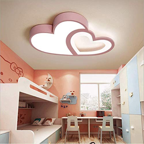 LED Kinder Deckenleuchte Cartoon Lampe Kinderzimmerlampe Design Acryl Lampeschirm Deckenlampe Für Zimmer Schlafzimmer Helligkeit Farbtemperatur einstellbarJungen Mädchen Kronleuchter,Rosa,55cm/38W