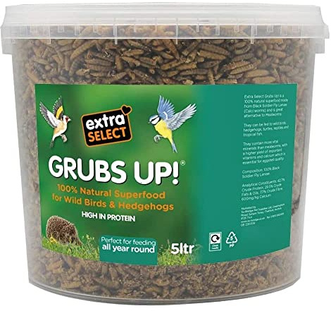 Extra Select Grubs Up - Black Soldier Fly Larvae For Wild Birds and Hedgehogs 5ltr