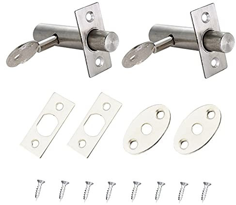 Security Deadbolt 2pcs Stainless Steel Mortice Door Lock Bolt Thumb Turn Anti-Theft