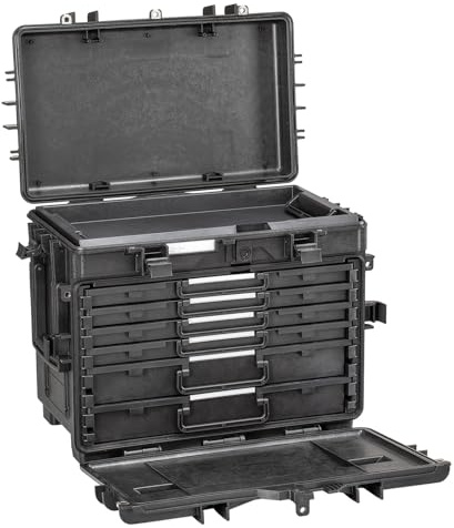 5140.BKT03.AH EXPLORER Trolley Tool Chest, Waterproof Case with 6 Empty Drawers (GMTK Configuration), Made in Italy