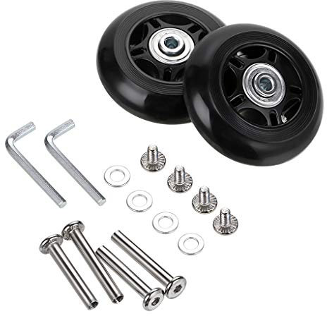 IGNPION 2pcs roulettes de Valise Roues de Rechange réparation de roulements pour Valise de Bagage 75 * 24mm,Noir