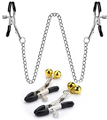 Adjustable Nipple Clips,Breast Clamps Screw Clip,Non Piercing Nipple Clip,Pleasure Toys Nipple,Chest Toy with Small Bell