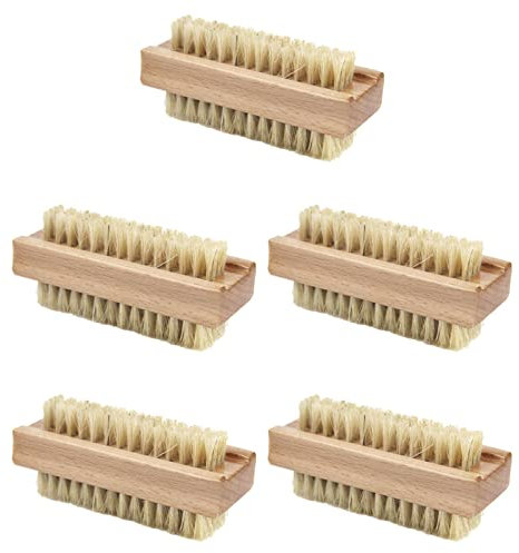 Ksvaye 5 Pcs Cepillo de Uñas Pequeno Cepillo de Uñas y Manos de Dos Caras de Madera Cepillo de Limpieza Cepillo de Lavado para Limpieza de Manos, para Niños y Adultos