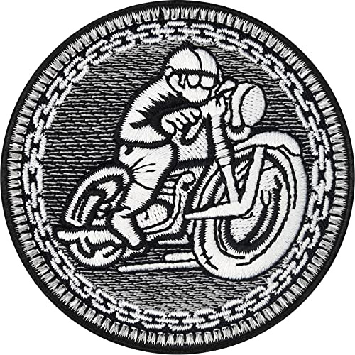 Parches ropa de Motociclista Parche de Motocicleta Vintage Planchado | Aplicación de Imagen de Motociclista para todas las Telas | Accesorios de Motocicleta Accesorios | 75x75mm