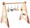 Promise Babe Spielbogen Baby Holz für Babies,Rakete Design Holz Baby Spielbogen Astronaut Stern Mond Anhänger zum Greifen Seitlich Holz Spielzeug Haha Spiegel Wickeltisch Babybett Laufstall Play Gym