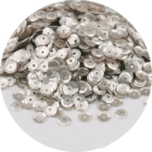 1 Confezione di Paillettes da 6 mm per Fai da Te, Vestiti, Artigianato, Cucito, Decorazione Matrimoni - Circa 1000 per Pacchetto, Champagne Leggero