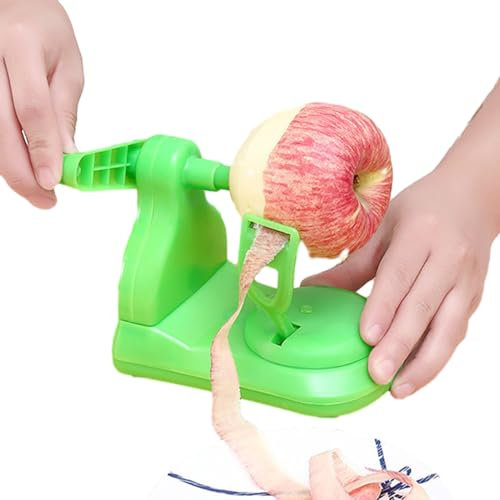 Pelador de manzanas con manivela - Herramienta para pelar frutas y verduras, pelador manual de cocina | Peladora de manzanas de acero inoxidable, peladora de manivela multifuncional para patatas, pera