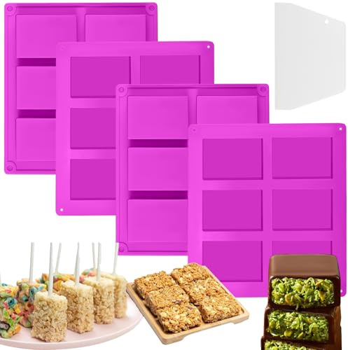 Chocolate Bar Mold 6-Cavity Silicone Candy Bar Molds, Rectangle Chocolate Molds for Chocolate Brownie Cornbread Pudding Butter Mould (1 Inch Depth)