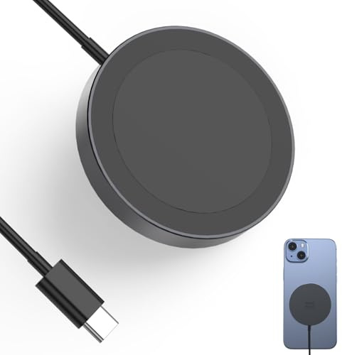Minthouz Wireless Charger with 20W Adapter for iPhone 17/16/15/14 Series,Magnetic Wireless Phone Charger Pad for Samsung Qi-Enabled Phone MagSafe Charger for Airpods (Black, No Adapter)