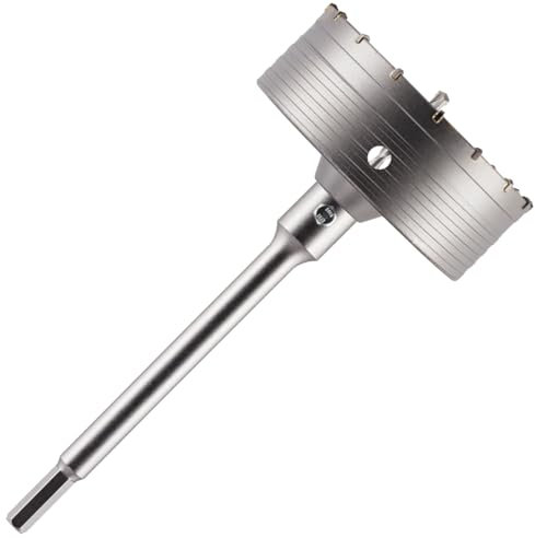 150mm TCT Core Drill Bit + HEX Shank Adapter + Tungsten Carbide Tipped Pilot Drill For Masonry, Brick, Aerated Block Etc. Concrete Hole Saw Wall Drill Bit Set With 240mm Long HEX Shank Extension Bar