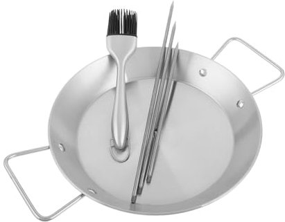 CIYODO Support à Brochettes Pour Barbecue Avec Pointes Amovibles Brosse à Acier Inoxydable Pour Griller Brochettes Saucisses