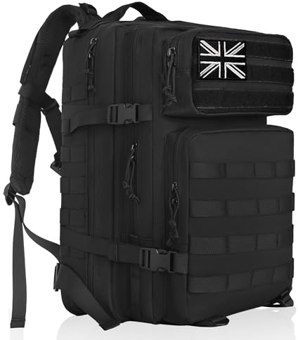 OUUTMEE Military Tactical Backpack(25L/35L/45L), MOLLE Rucksack for Men & Women, Army Assult Camouflage Hunting Daypack 3 Day Bug Out Bag Laptop Bag for Hiking, Travel,Camping & Outdoor Adventures