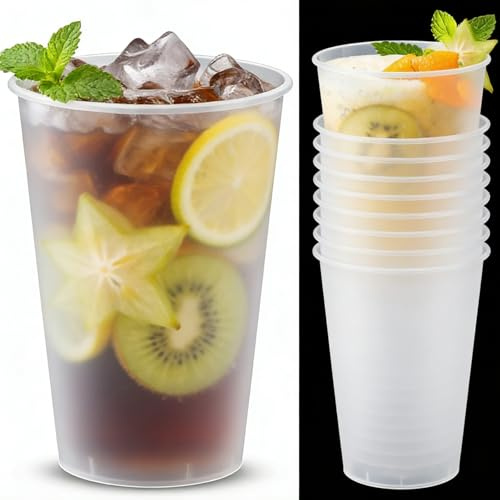 LANSKYLAN 50 Pezzi Bicchieri Plastica Riutilizzabili da 360ml Bicchieri Plastica Dura Opaca Bicchiere Acqua Riutilizzabili Bicchiere da Cocktail Infrangibili per Feste Compleanni e Matrimoni