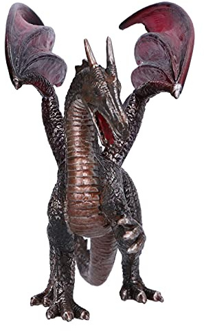 TOPINCN Jouet de Dragon simulé, Figurine de Dragon Réaliste, Modèle de en PVC Peint à la Main pour Enfants Amoureux des Animaux avec Un Excellent, (PL124-152 d'acier)