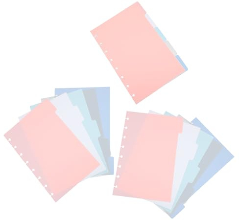 ROMISBABA Separadores de Índice de Plástico PP con Pestañas Grabables Tamaño 55X85 5 Hojas por Juego 3 Juegos Colores Surtidos para Carpetas Escolares Planificadores y Organización
